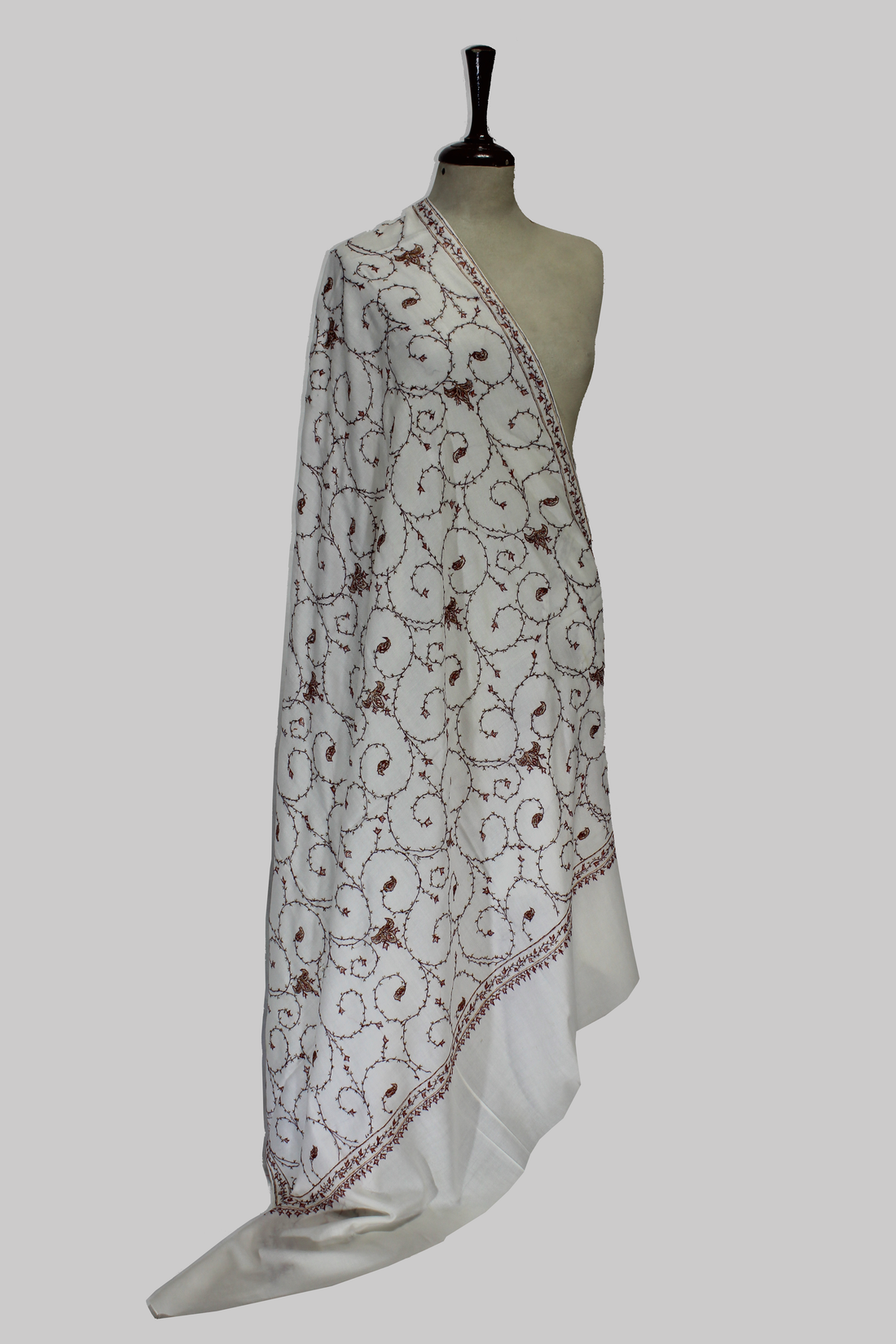 Ivory Vine Kashmiri Shawl