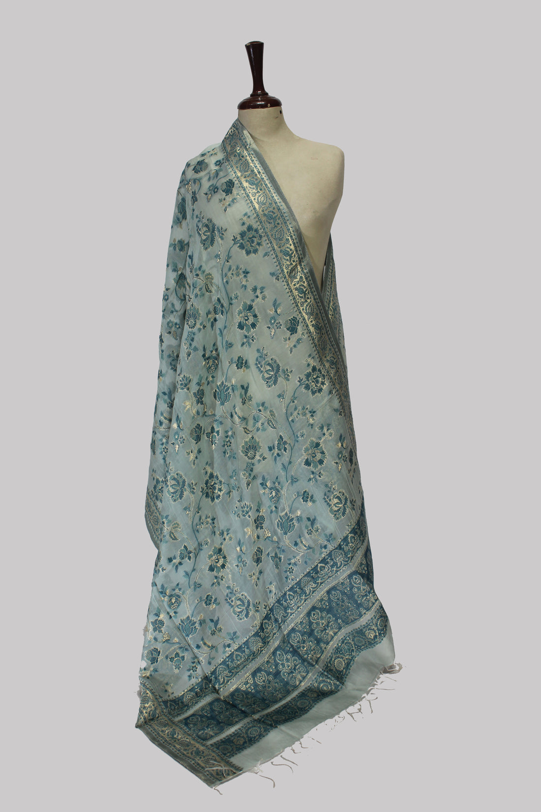 Azure Bloom Kashmiri Shawl