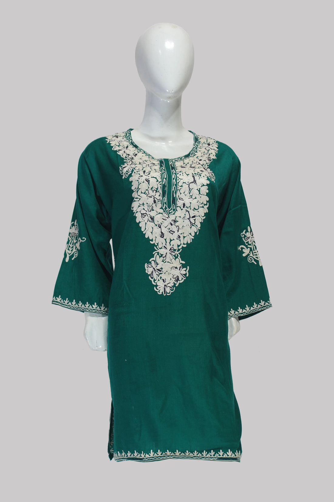 Teal Serenity Kashmiri Kurti