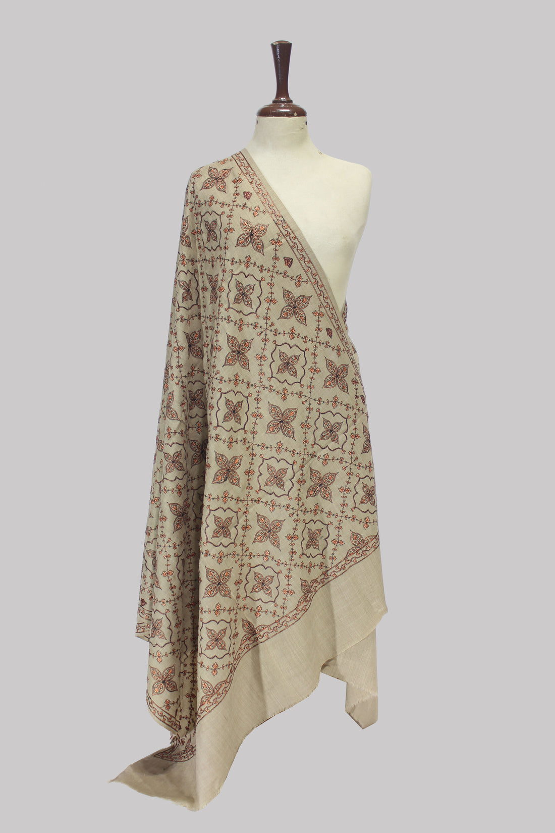 Beige Marigold Pattern Shawl