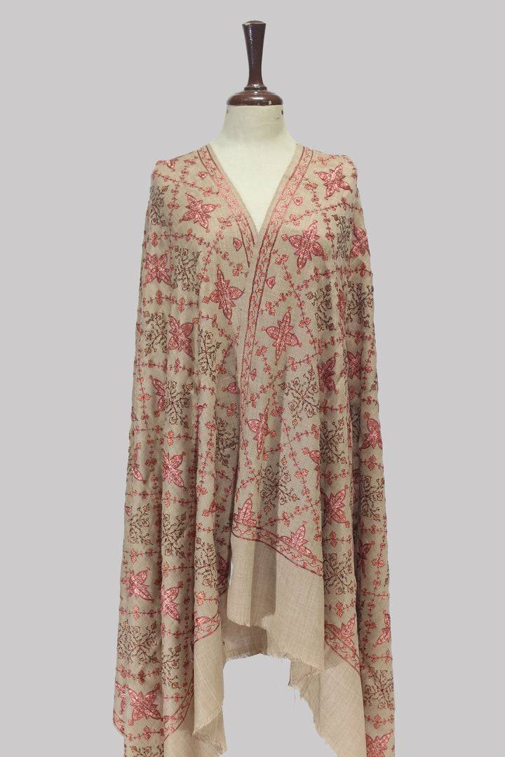 Floral Embroidered Kashmiri Shawl