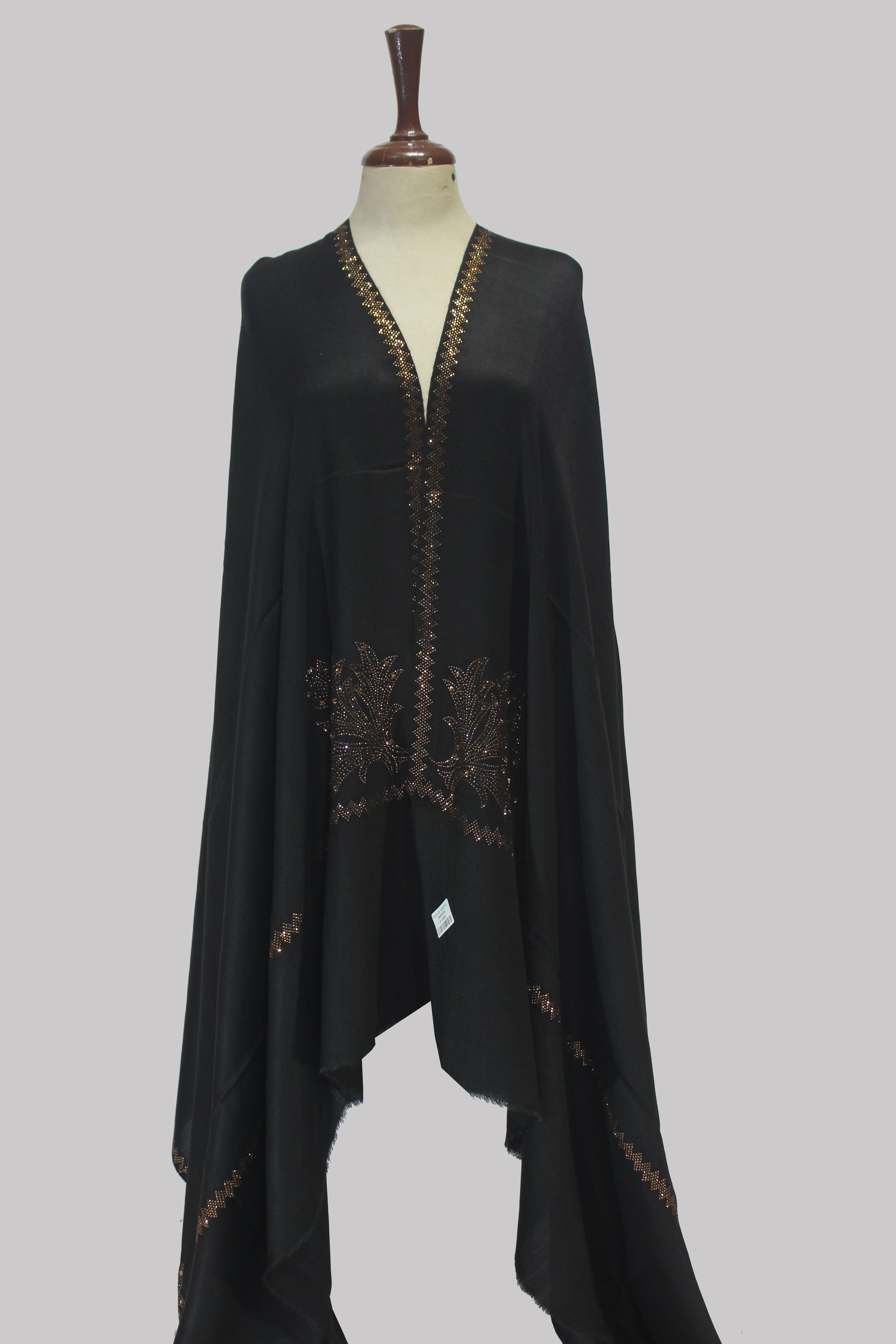 Crimson Elegance Embellished Shawl