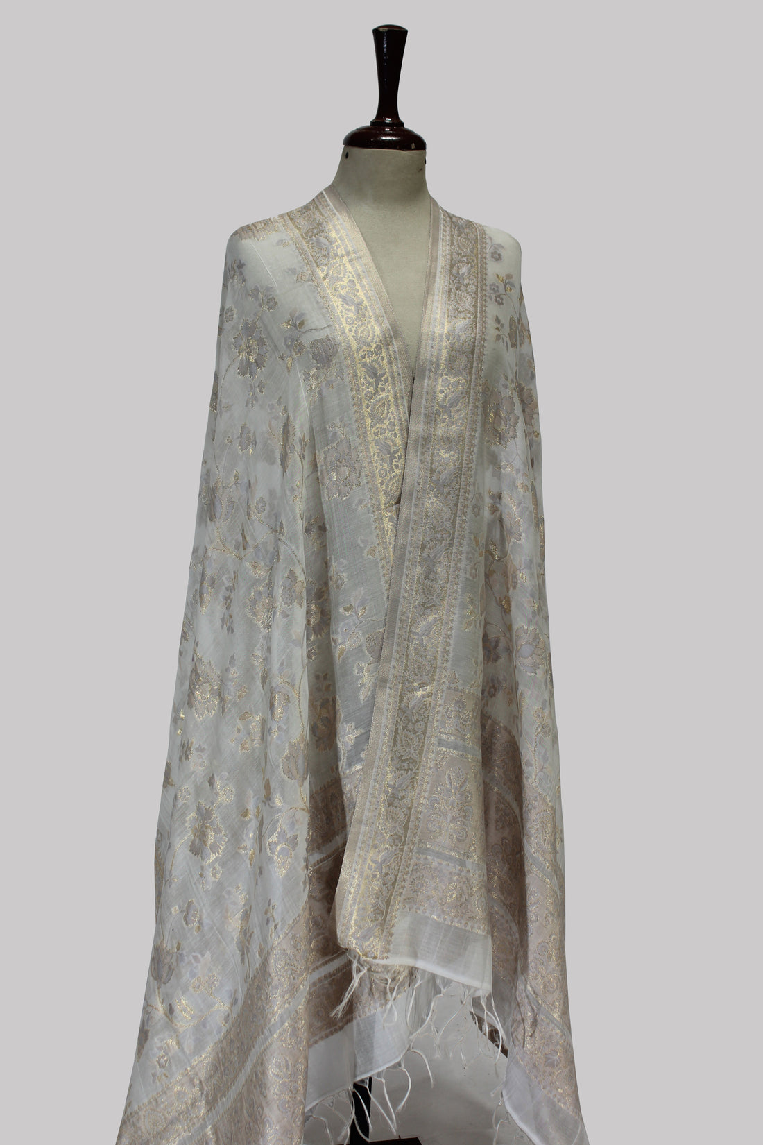 Moonlight Mist Brocade Dupatta