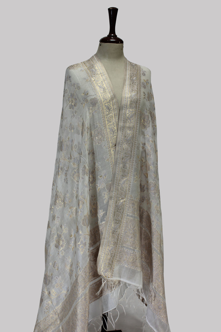 Moonlight Mist Brocade Dupatta