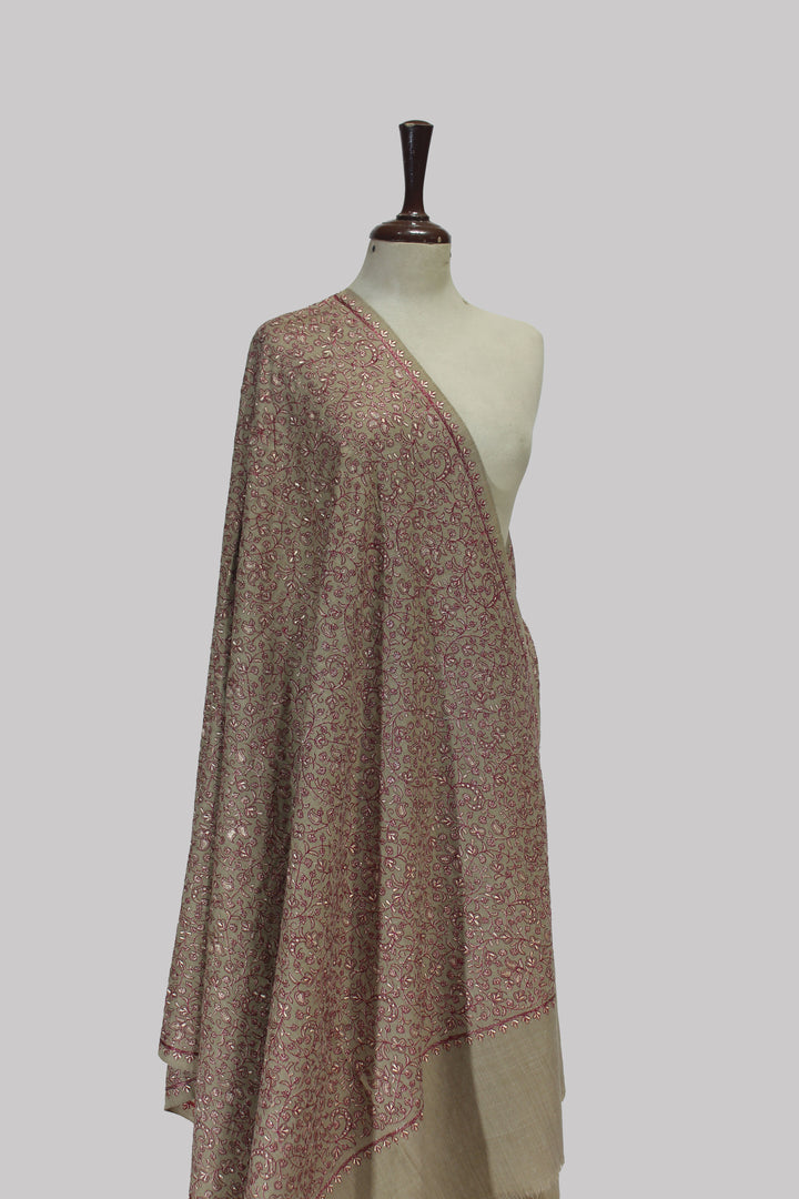Gulbadan Kashmiri Tilla Shawl