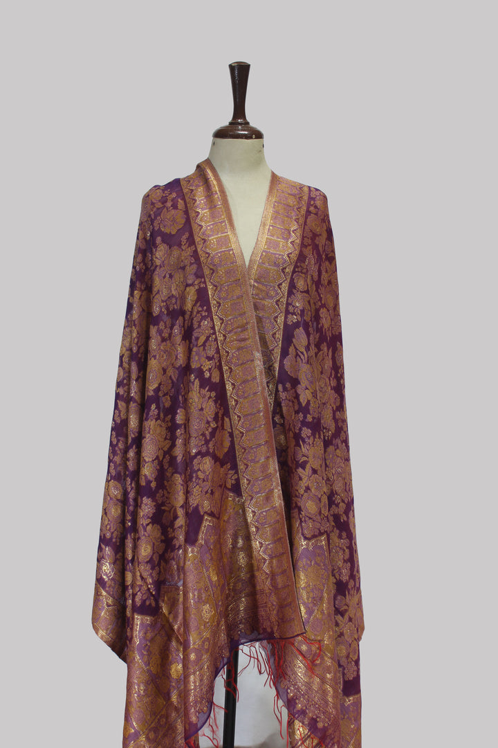 Royal Violet Kani Silk Dupatta