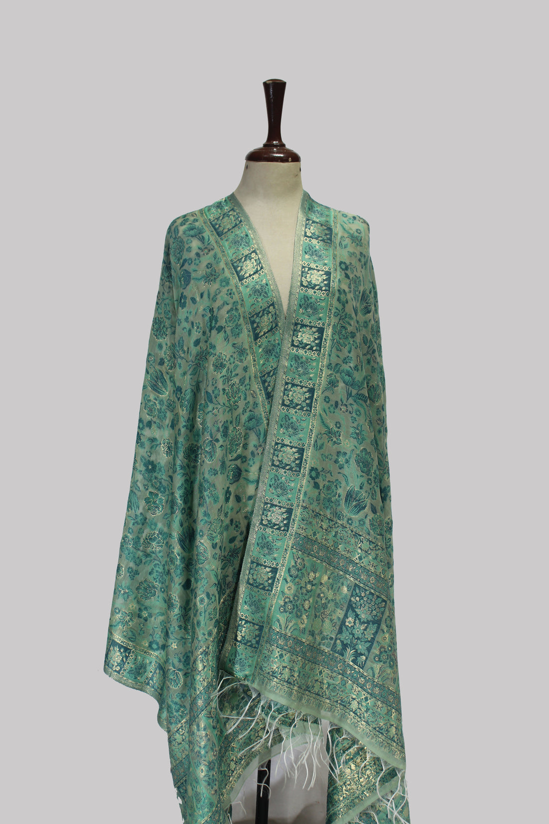 Serene Aqua Kani Silk Dupatta