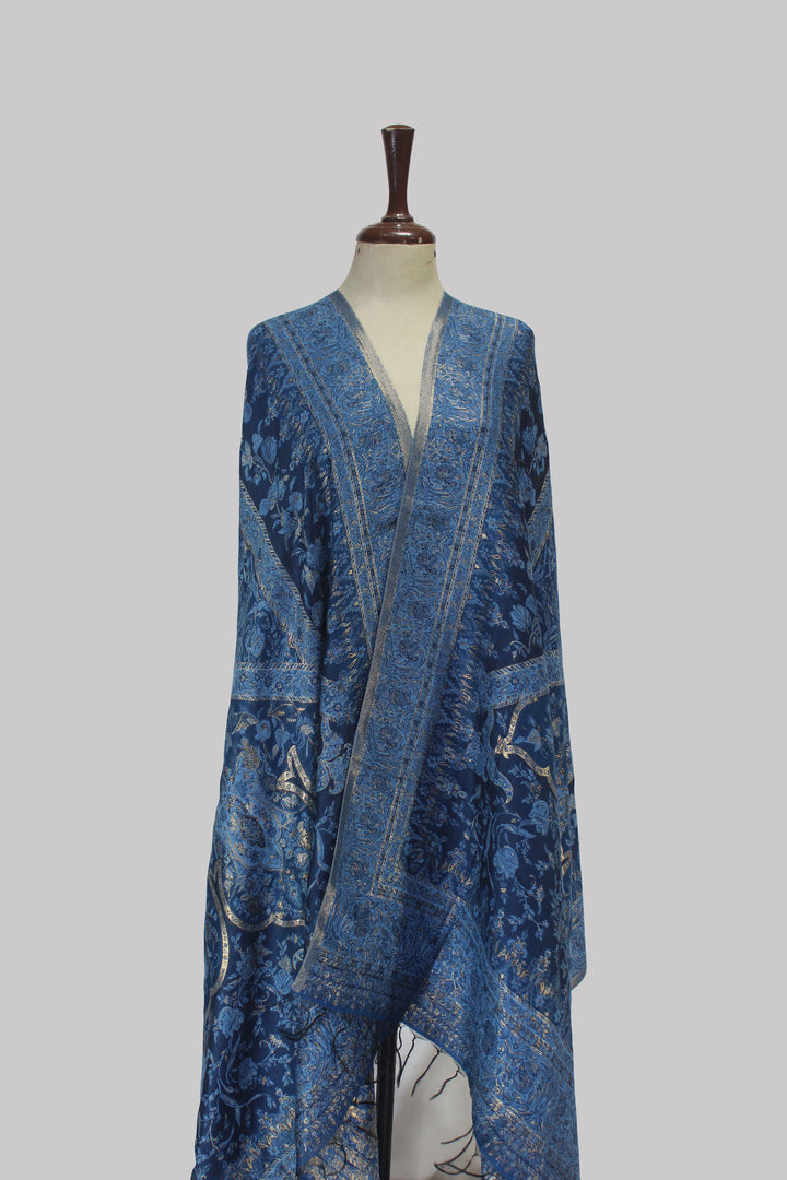 Royal Blue  Kani Silk Dupatta
