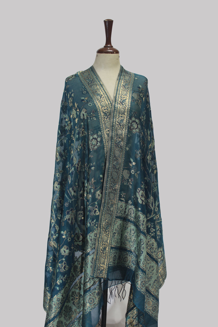Meher Teal Kani Silk Dupatta