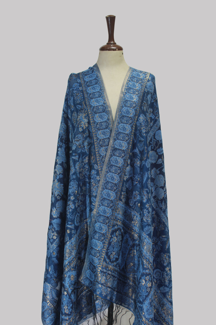 Midnight Royal Kani Silk Dupatta