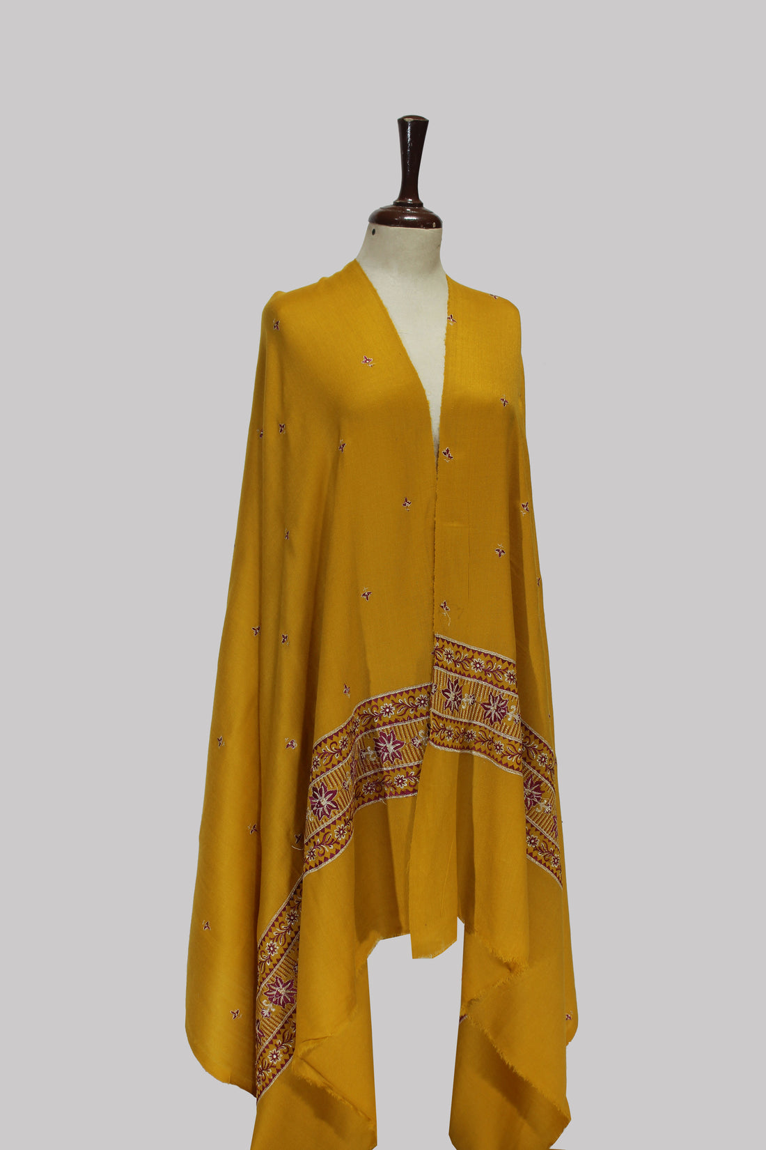 Zeenat-E-Gul Mustard Embroidered Shawl