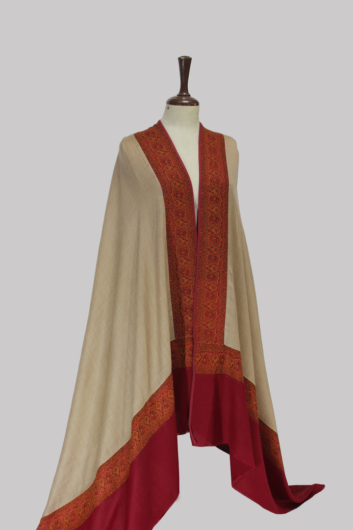 Zahra Crimson Border  Shawl