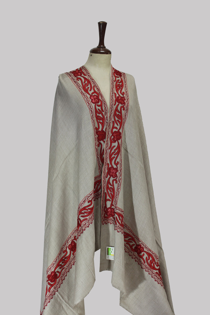 Crimson Vines Heritage Shawl