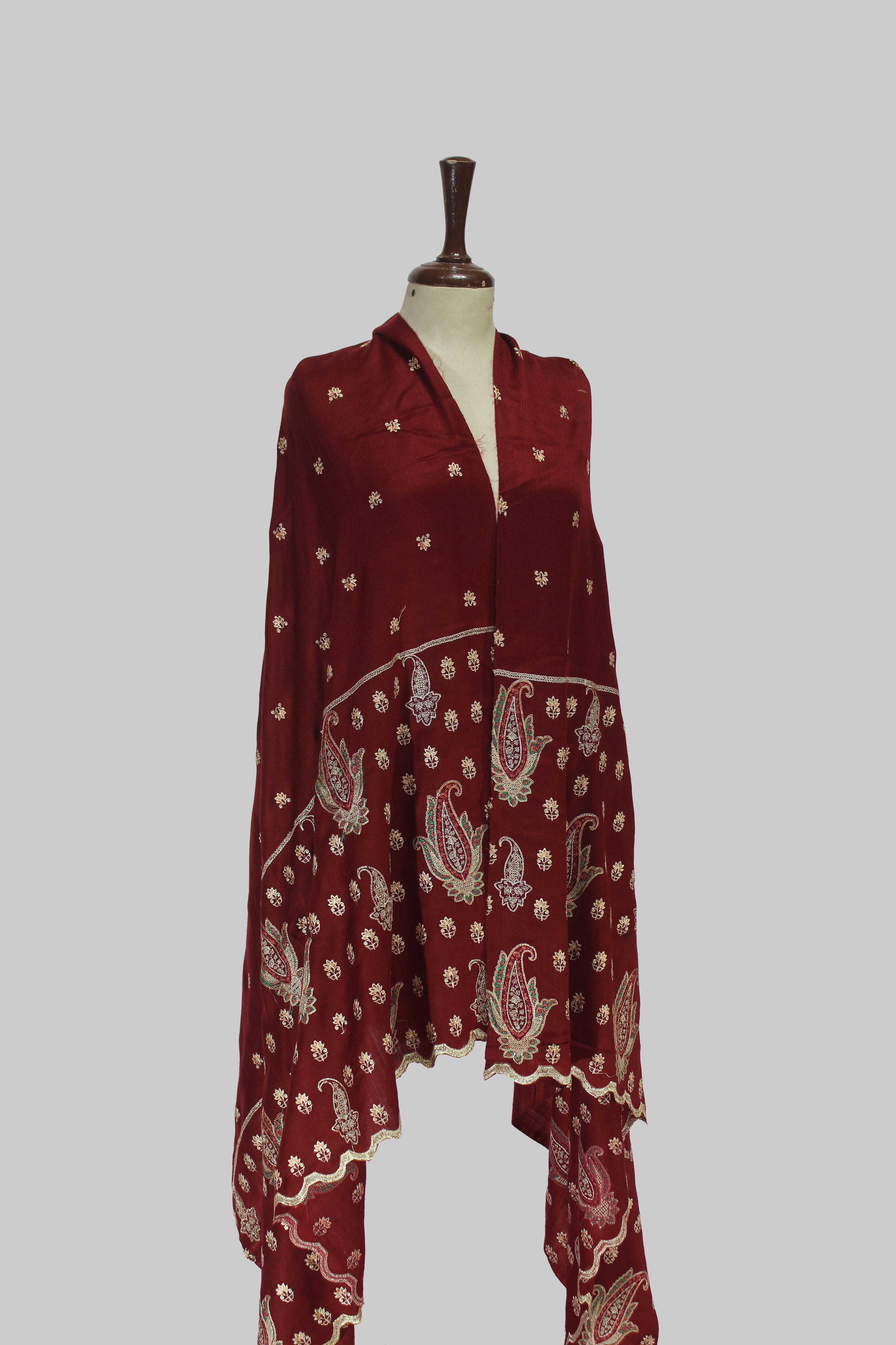 Midnight Kashida Elegance Shawl