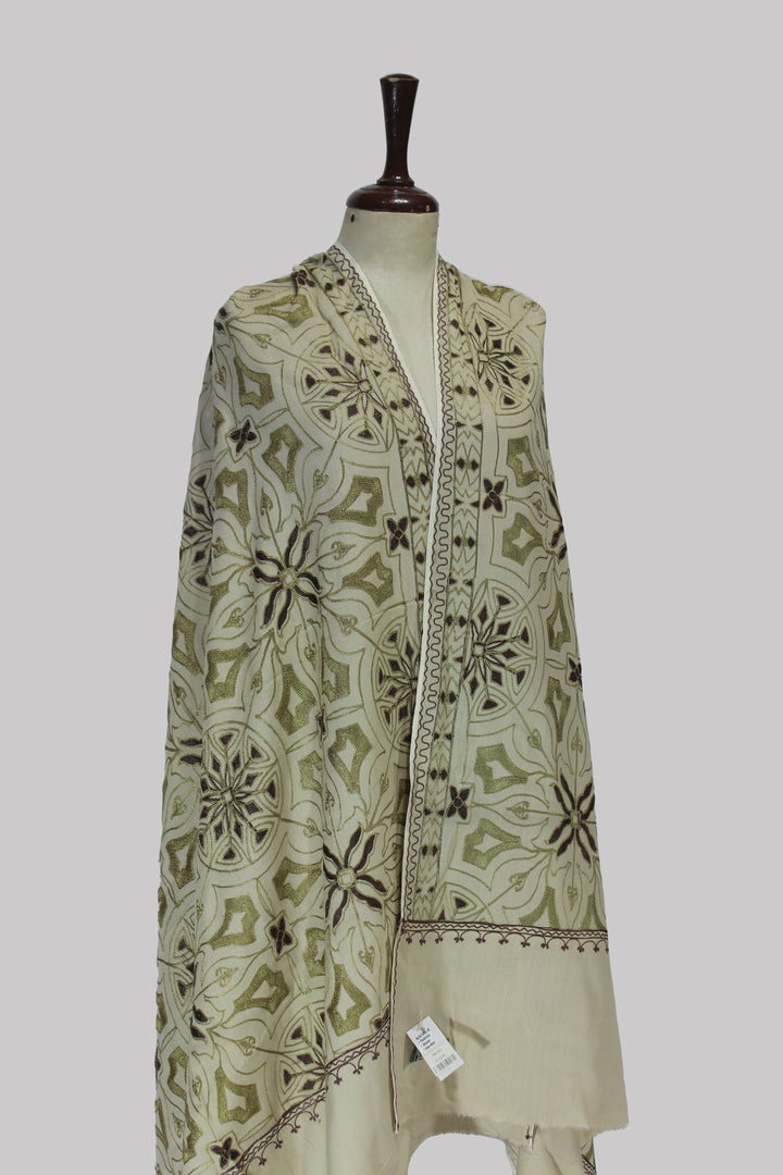 Ivory Zaffran Heritage Shawl
