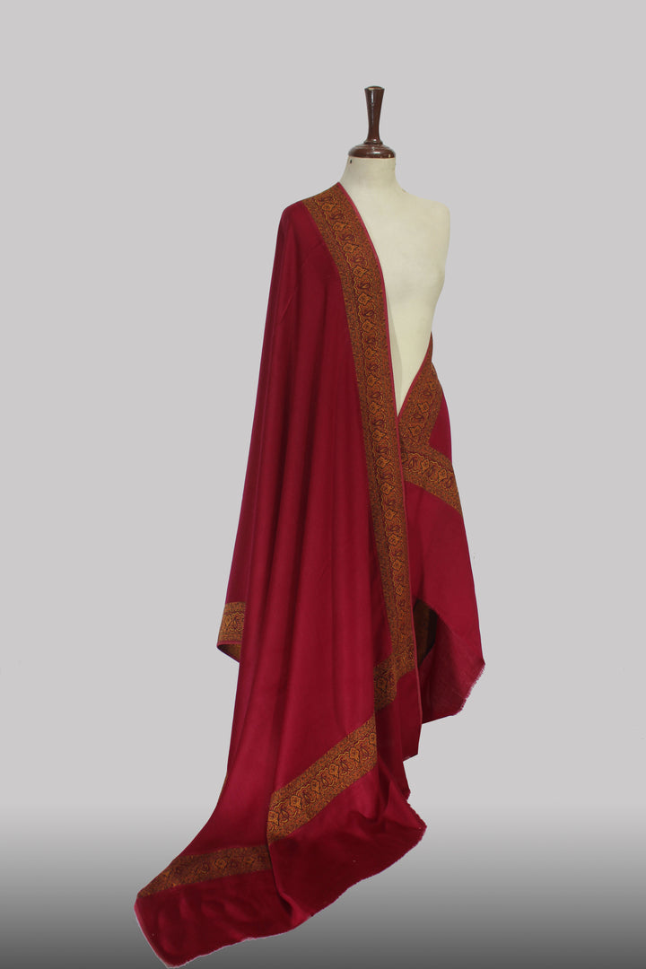 Mahroon Zahra Crimson Border  Shawl