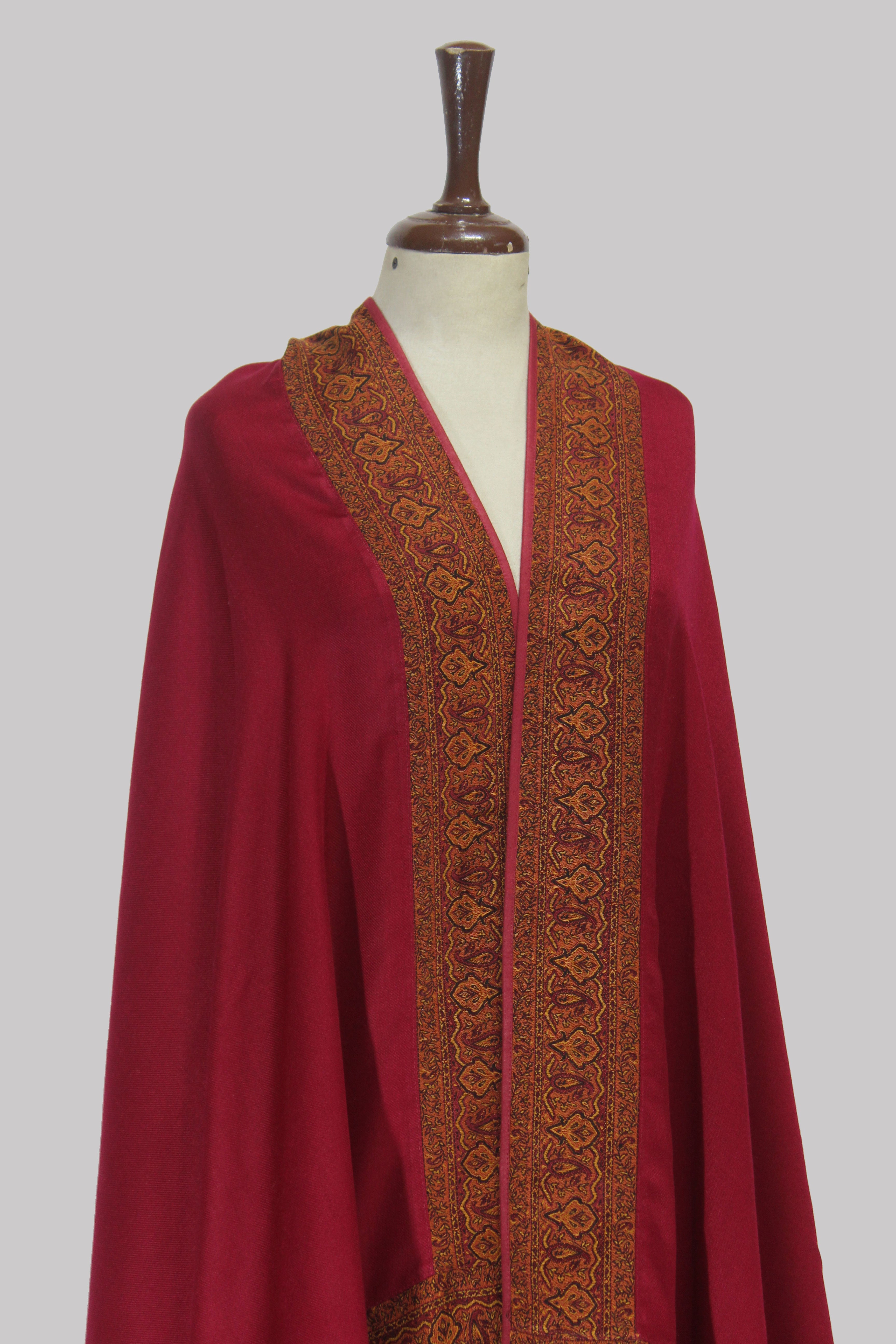Mahroon Zahra Crimson Border  Shawl
