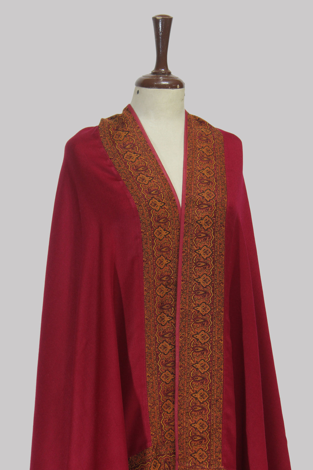 Mahroon Zahra Crimson Border  Shawl