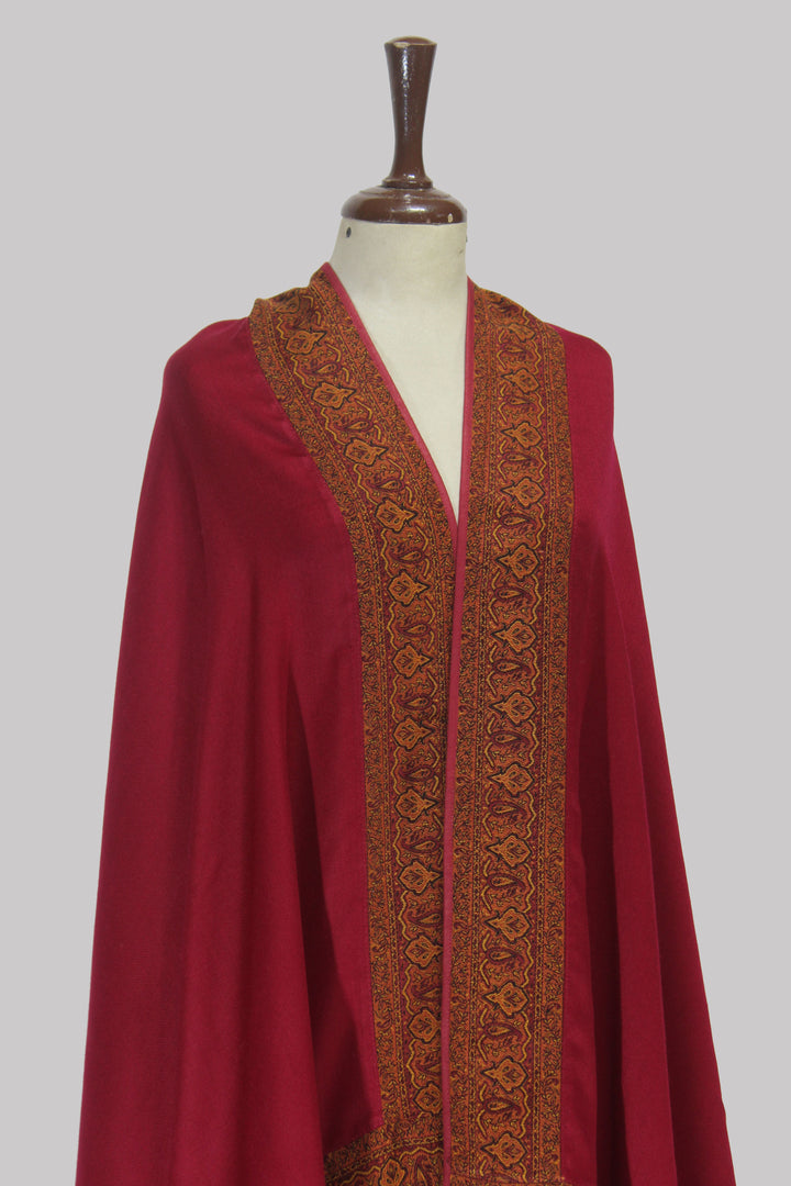 Mahroon Zahra Crimson Border  Shawl